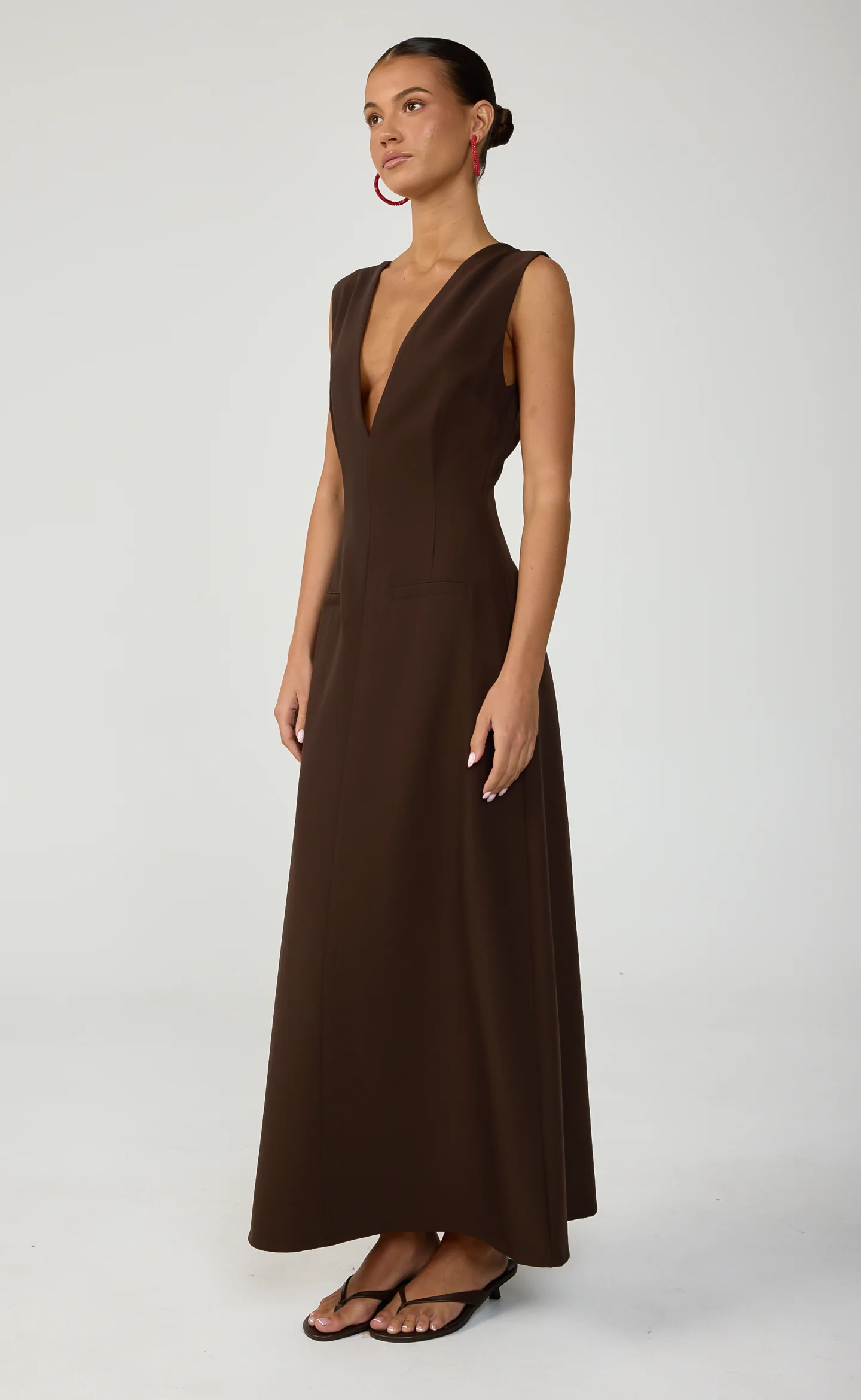 Aya Maxi Dress (Chocolate) - Image 3