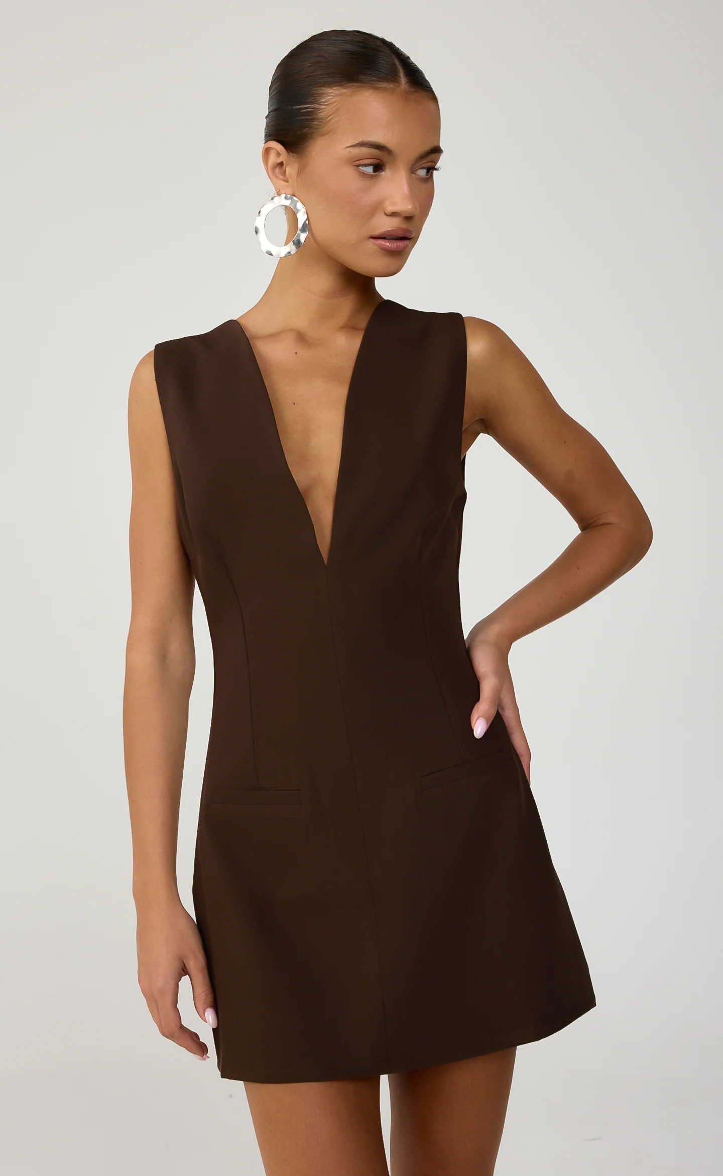 Aya Mini Dress (Chocolate) - Image 2