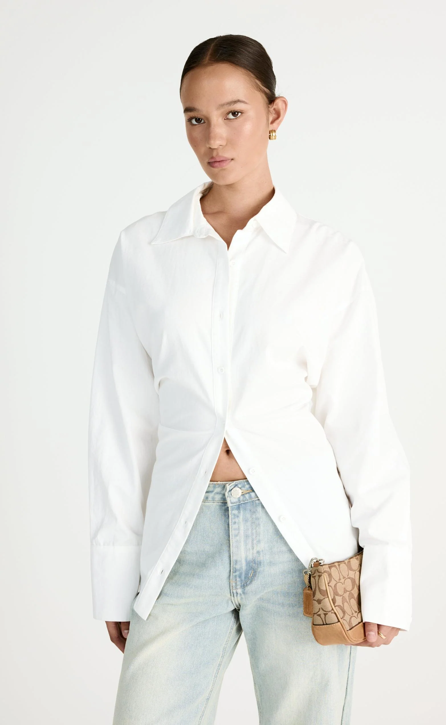 Barrett Long Sleeve Shirt (White) - Image 9