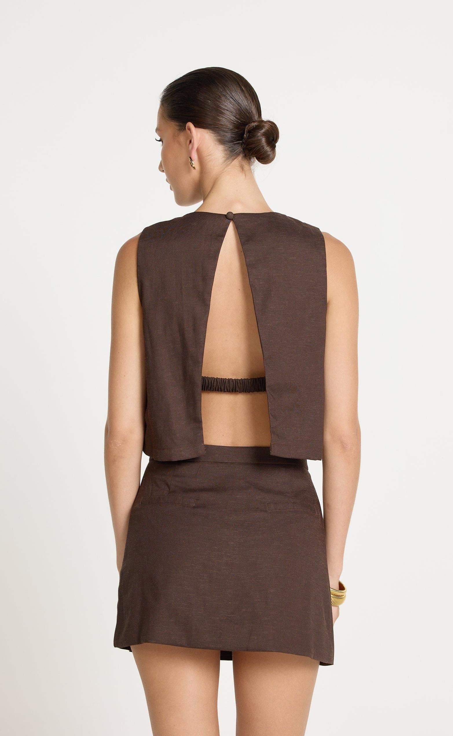 Beckett Mini Skirt (Chocolate) - Image 6