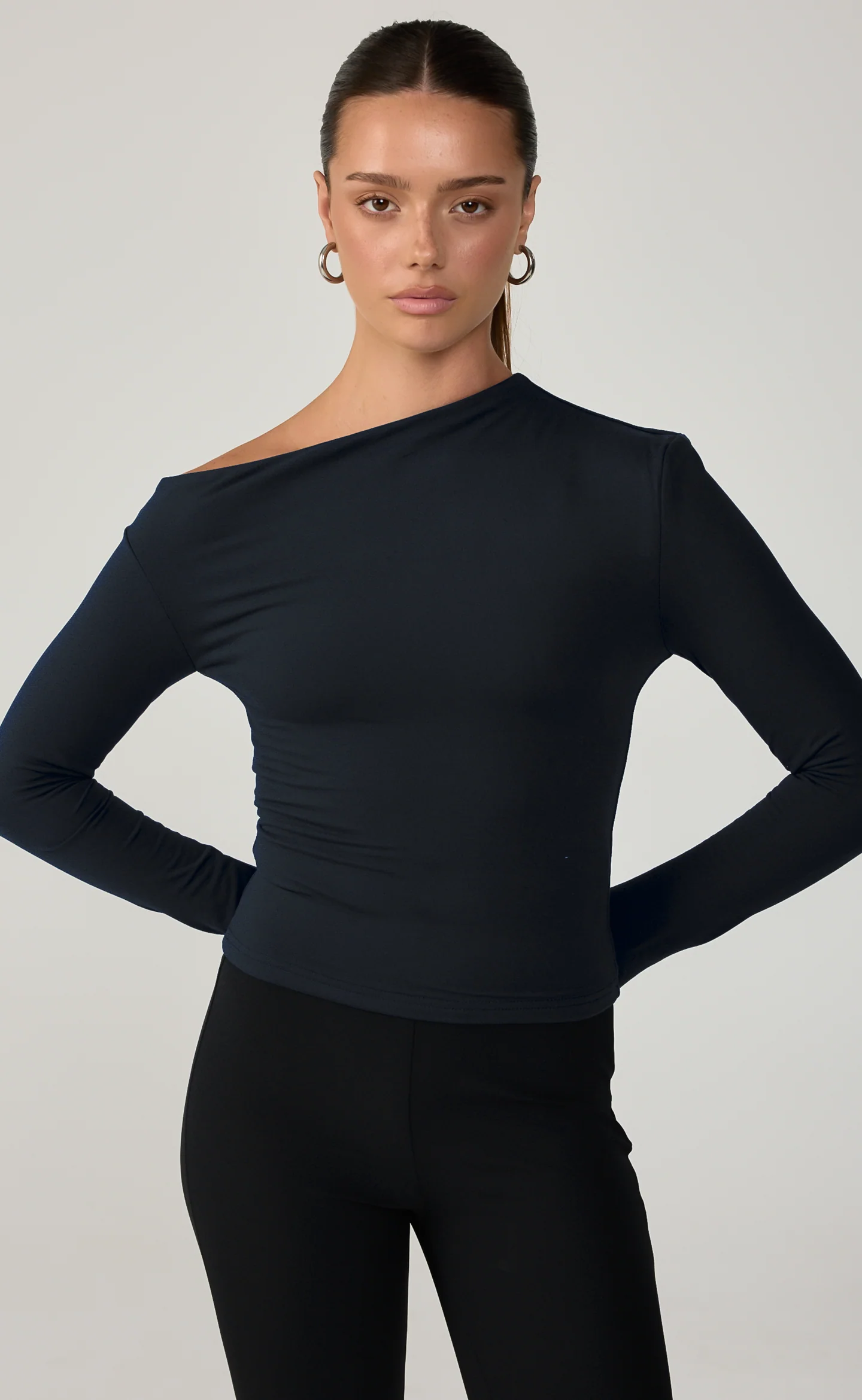 Bowen Long Sleeve Top (Navy) - Image 5