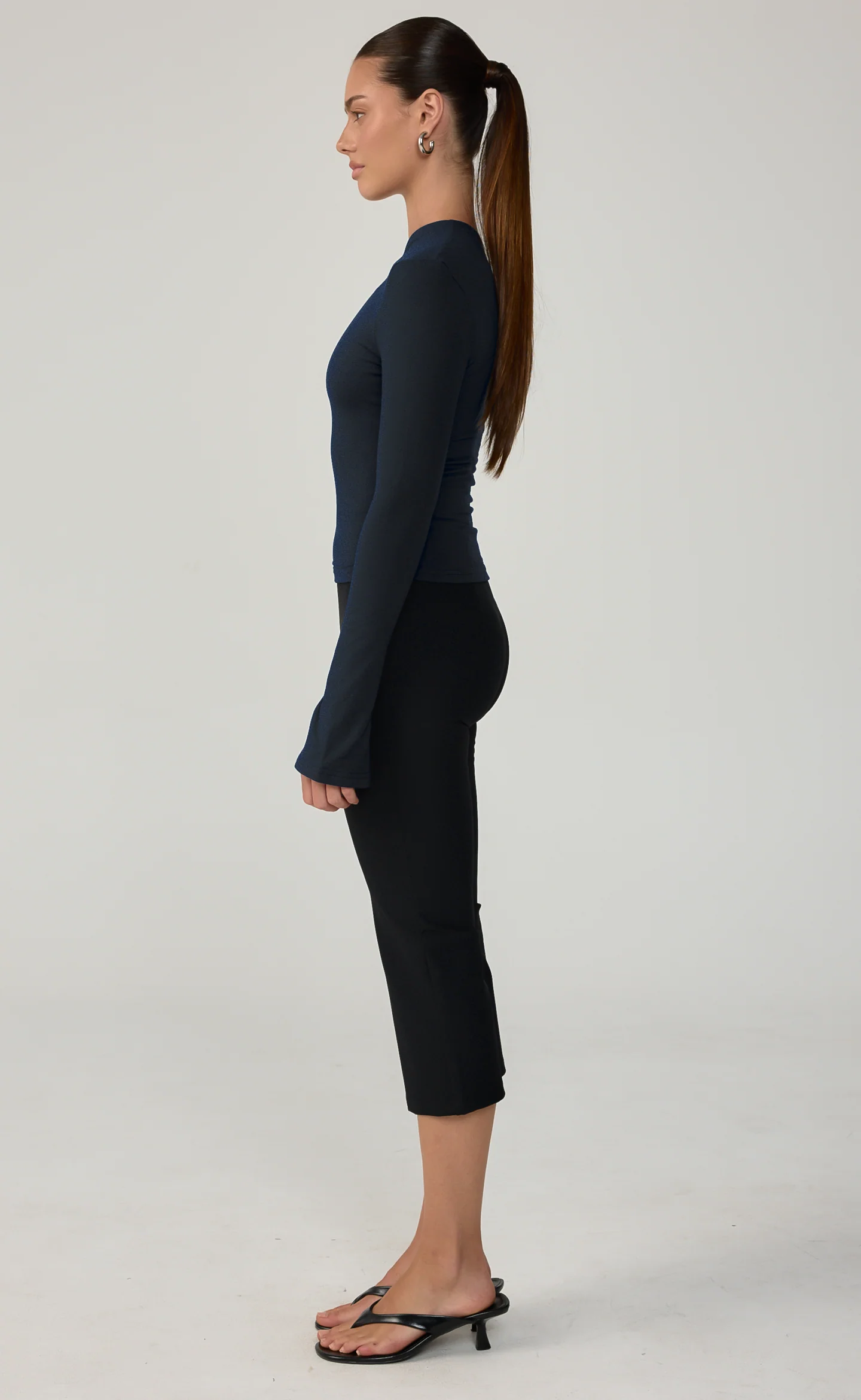 Bowen Long Sleeve Top (Navy) - Image 6