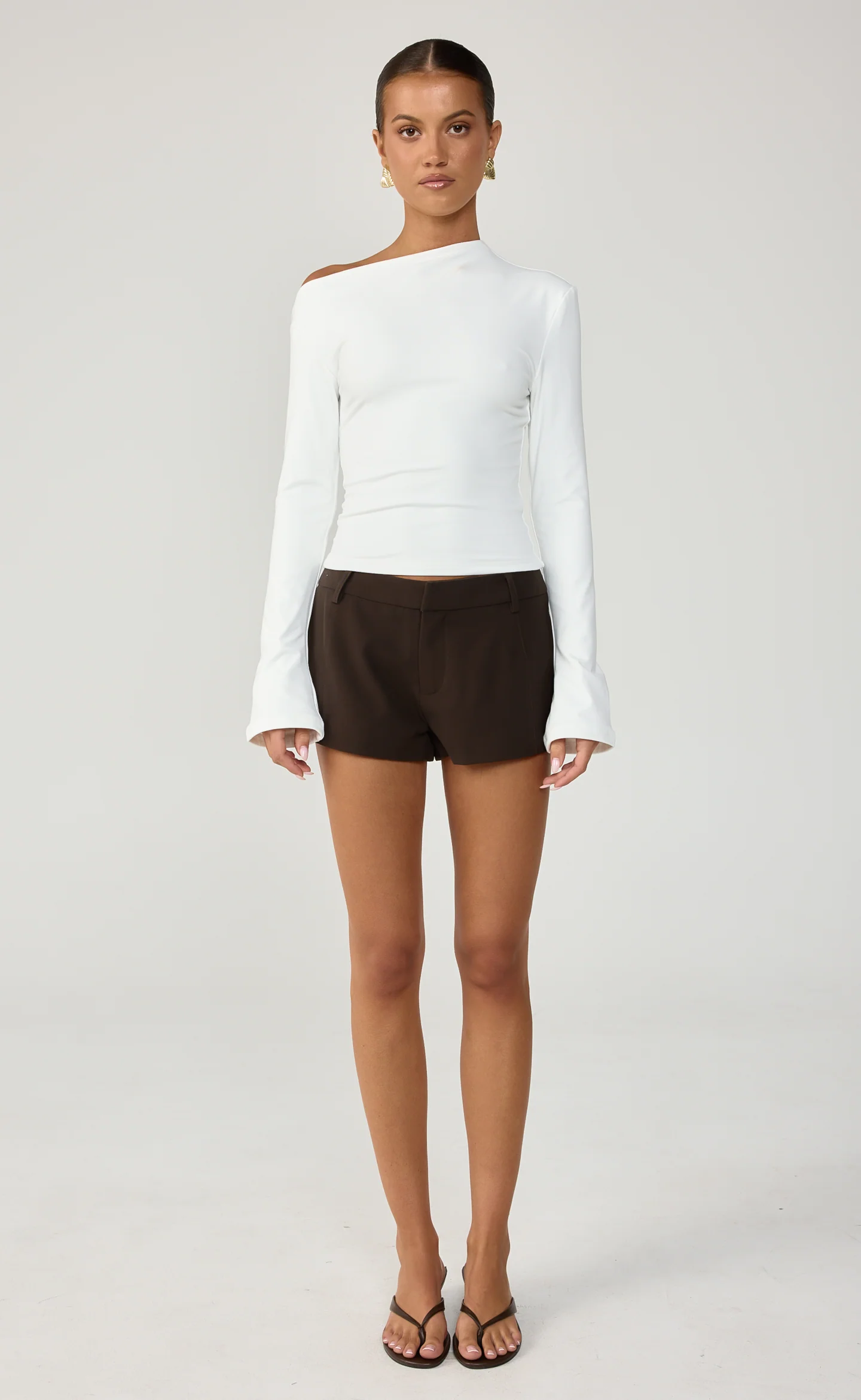 Bowen Long Sleeve Top (White) - Image 2