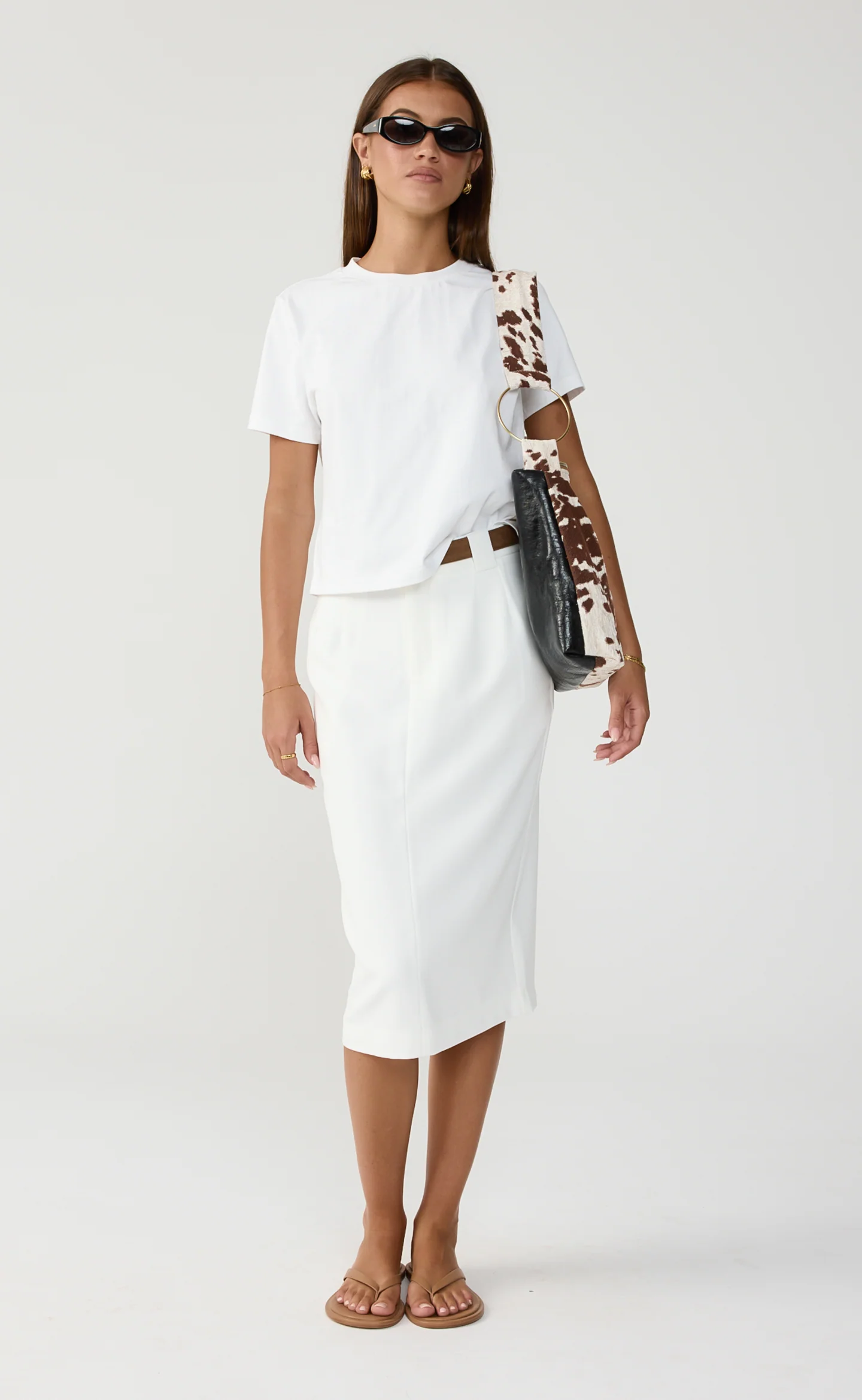 Bryson Midi Skirt (White)