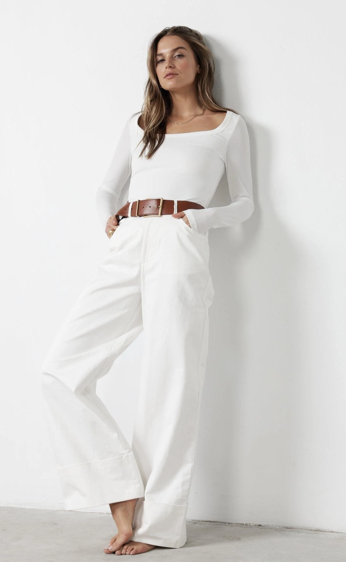 Candice Long Sleeve Top (White)