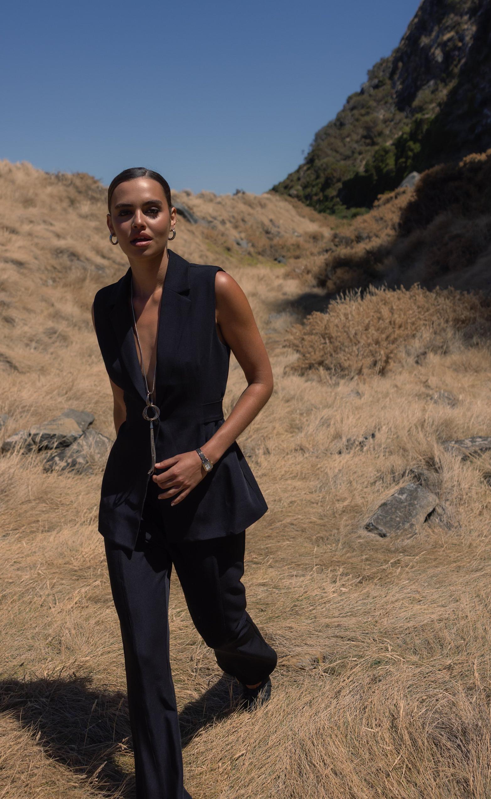 Cascade Blazer Vest (Black)