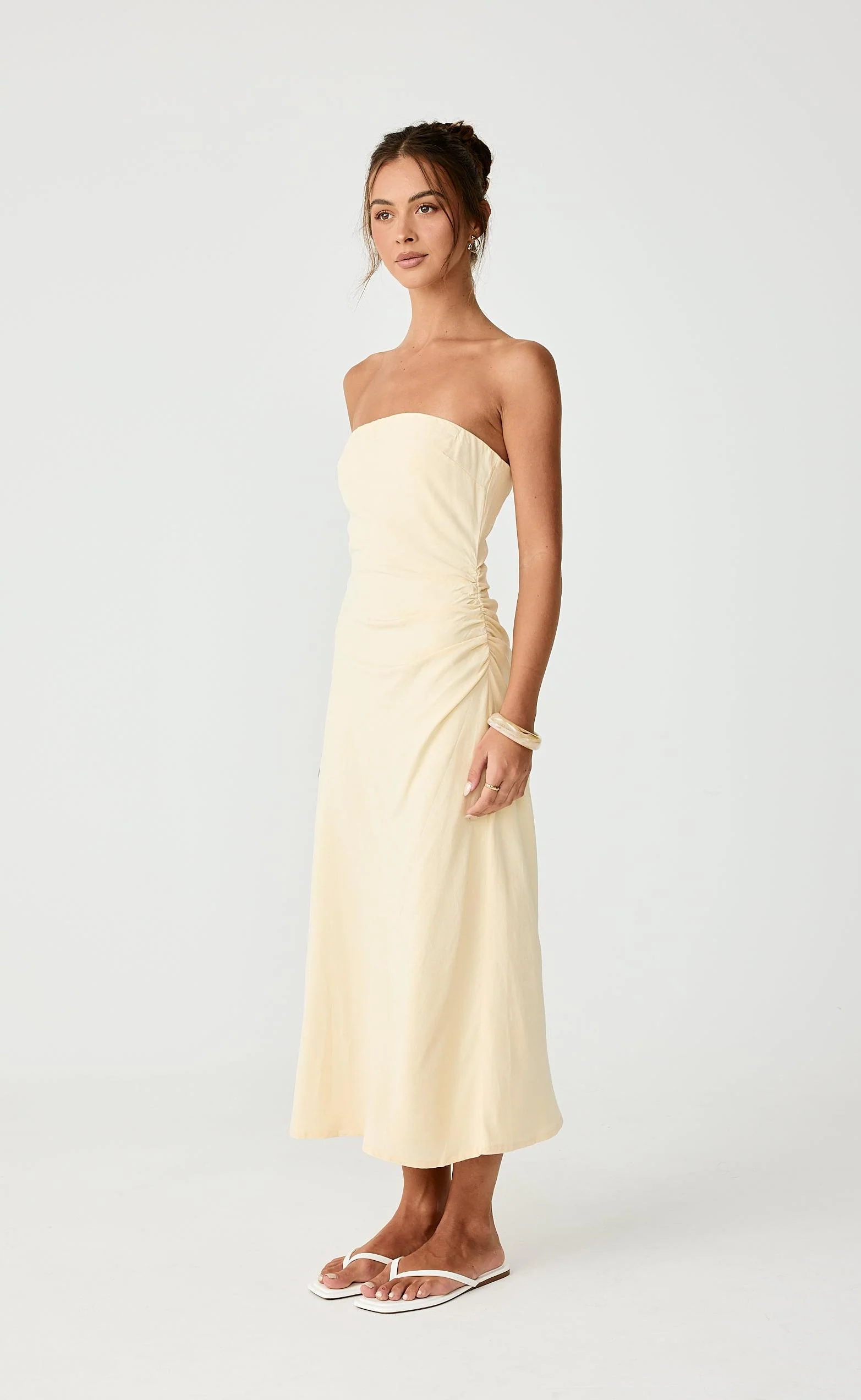 Coastal Midi Dress (Lemon)