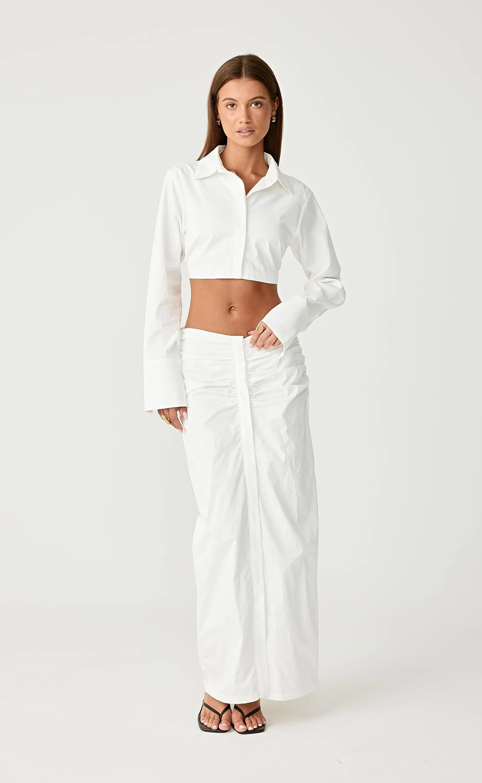 Dallas Crop Shirt (White)