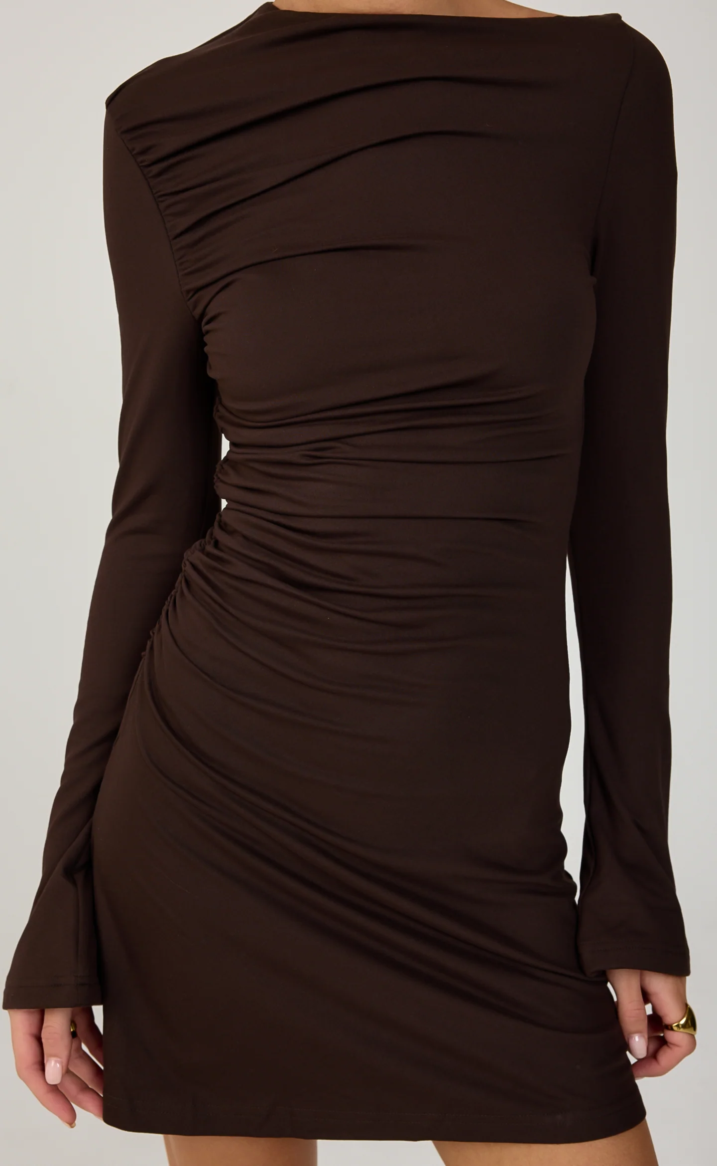 Elysse Mini Dress (Chocolate) - Image 3