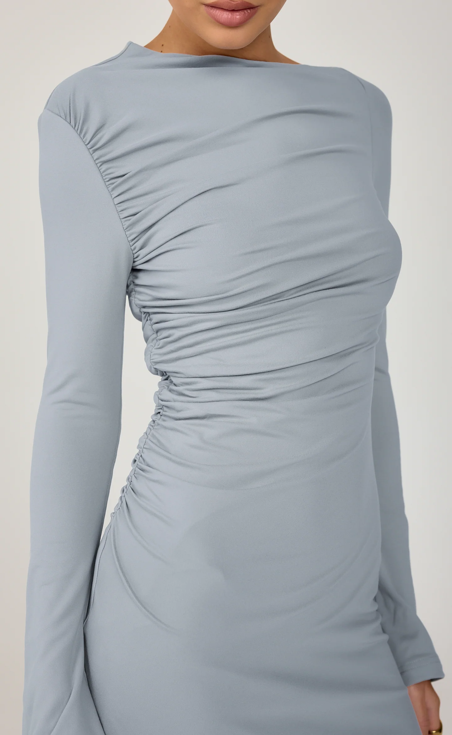 Elysse Mini Dress (Muted Blue) - Image 2