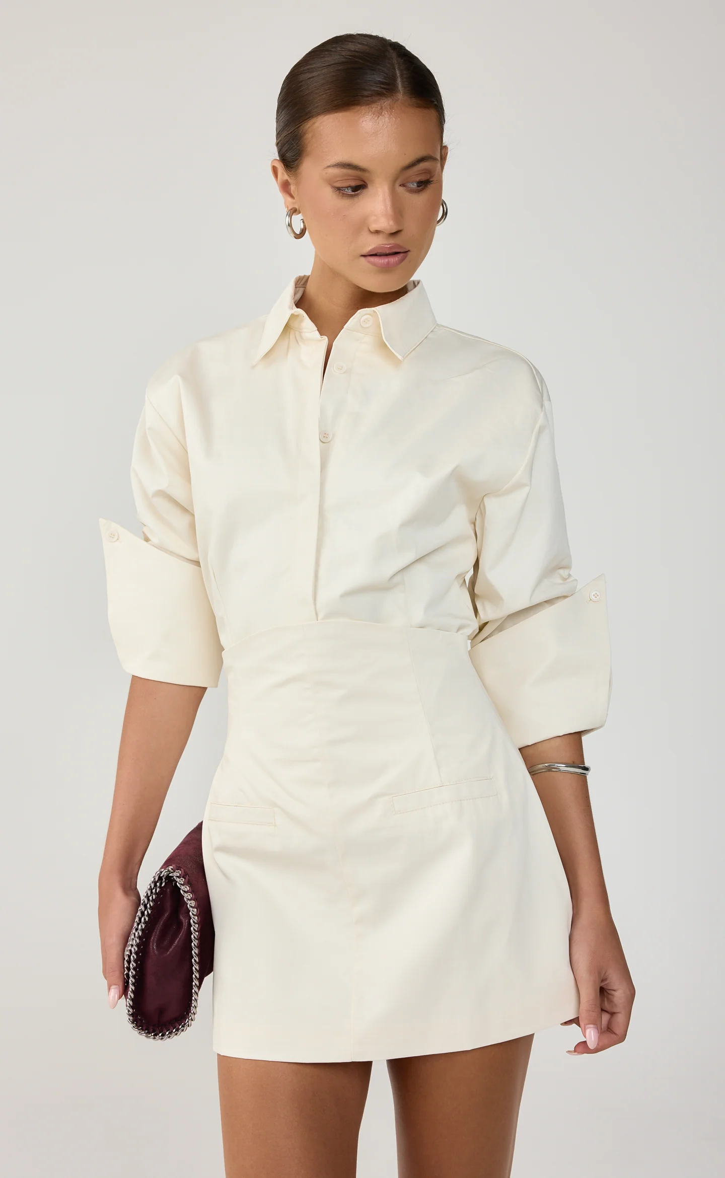 Holt Mini Skirt (Cream) - Image 3