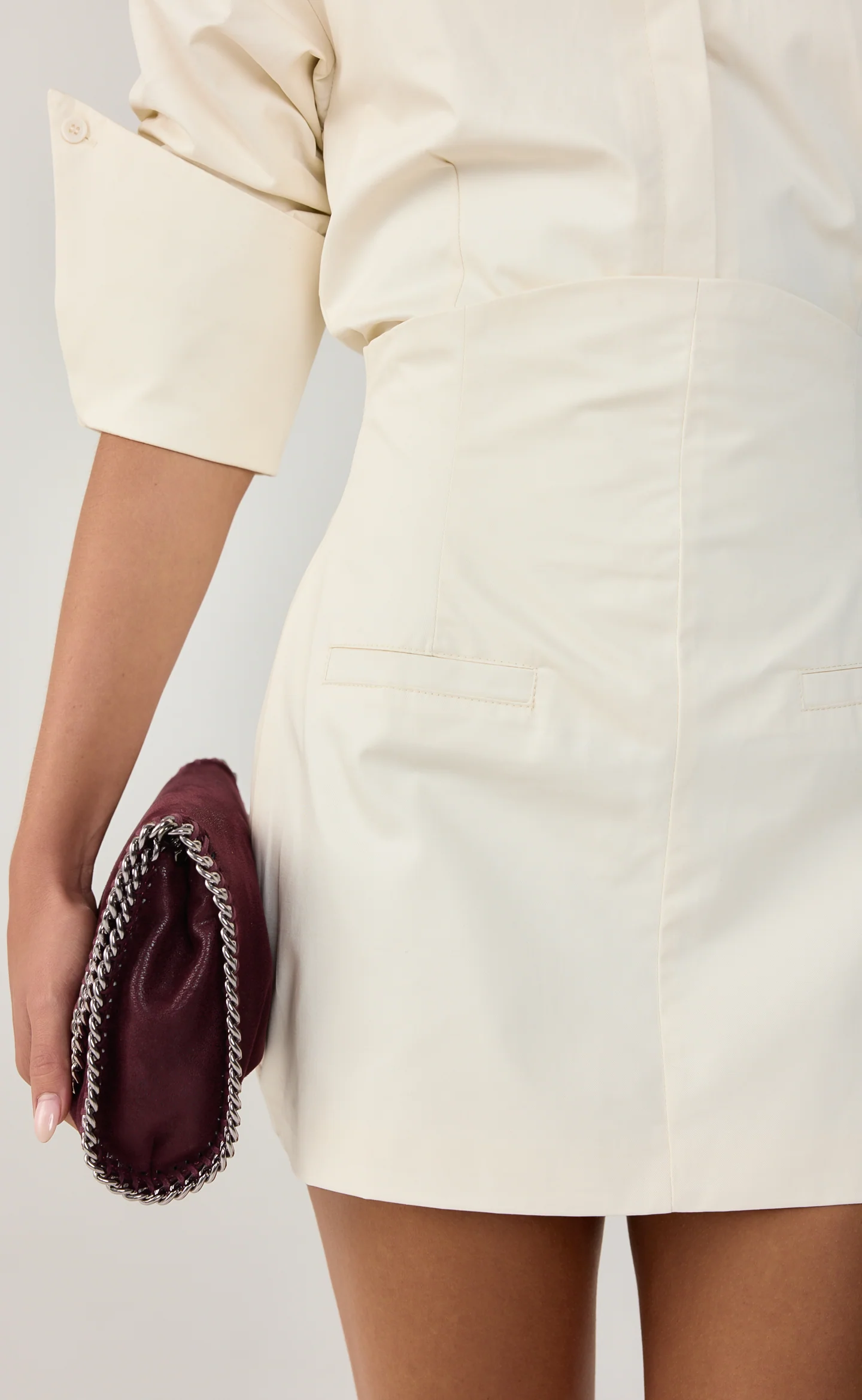 Holt Mini Skirt (Cream) - Image 5