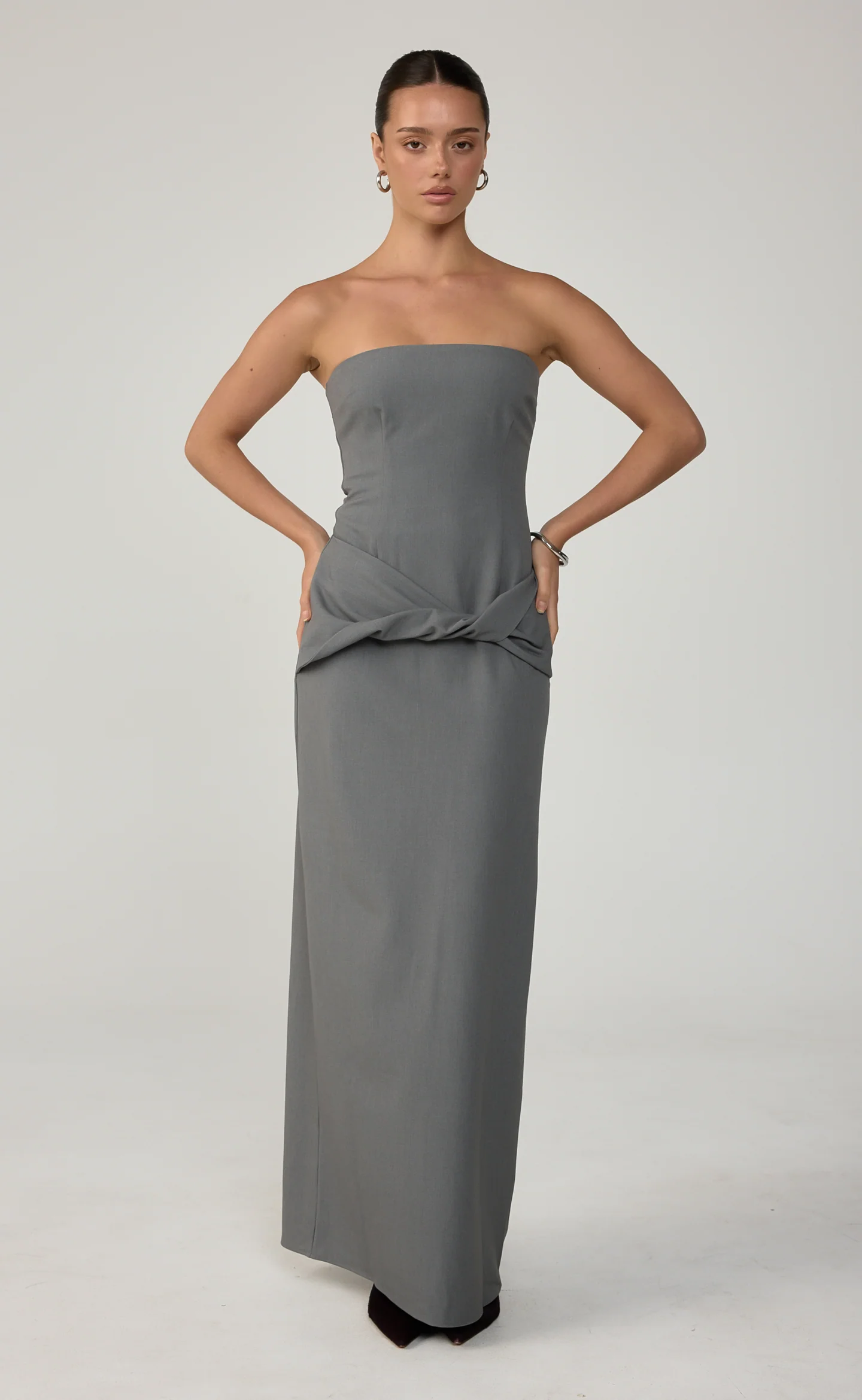 Jaylen Maxi Dress (Slate Texture) - Image 2