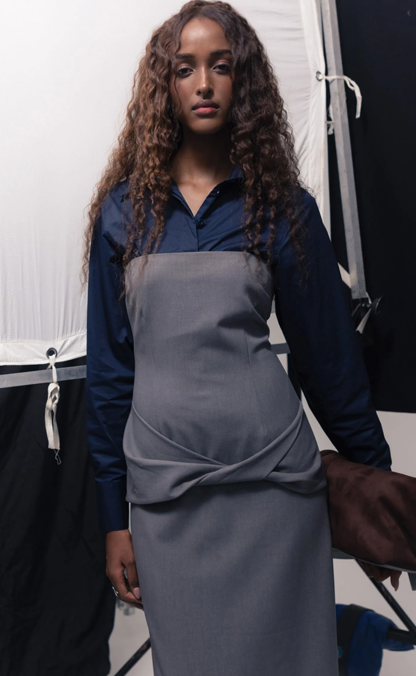 Jaylen Maxi Dress (Slate Texture) - Image 3