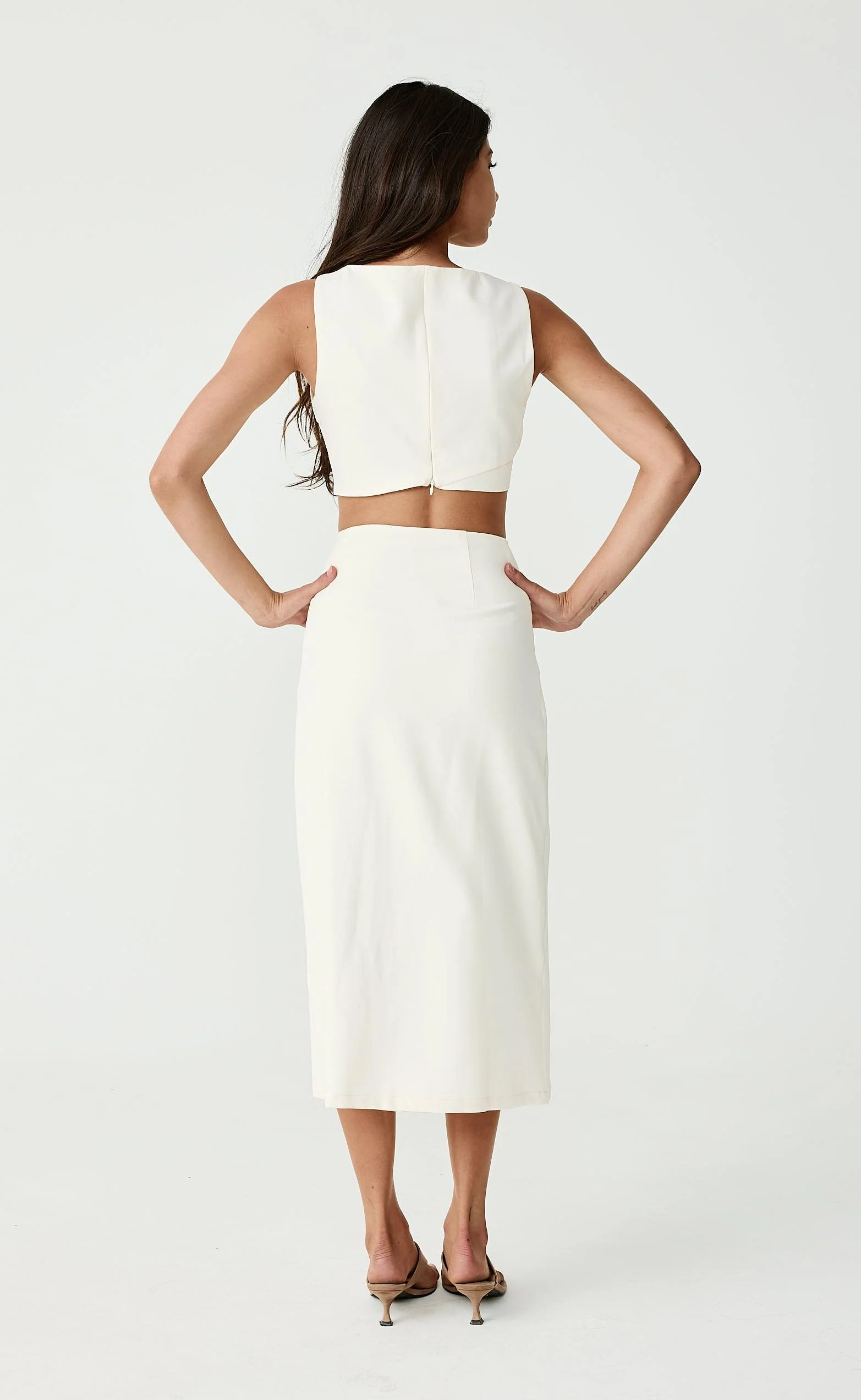 Kailou Midi Skirt (Cream) - Image 4