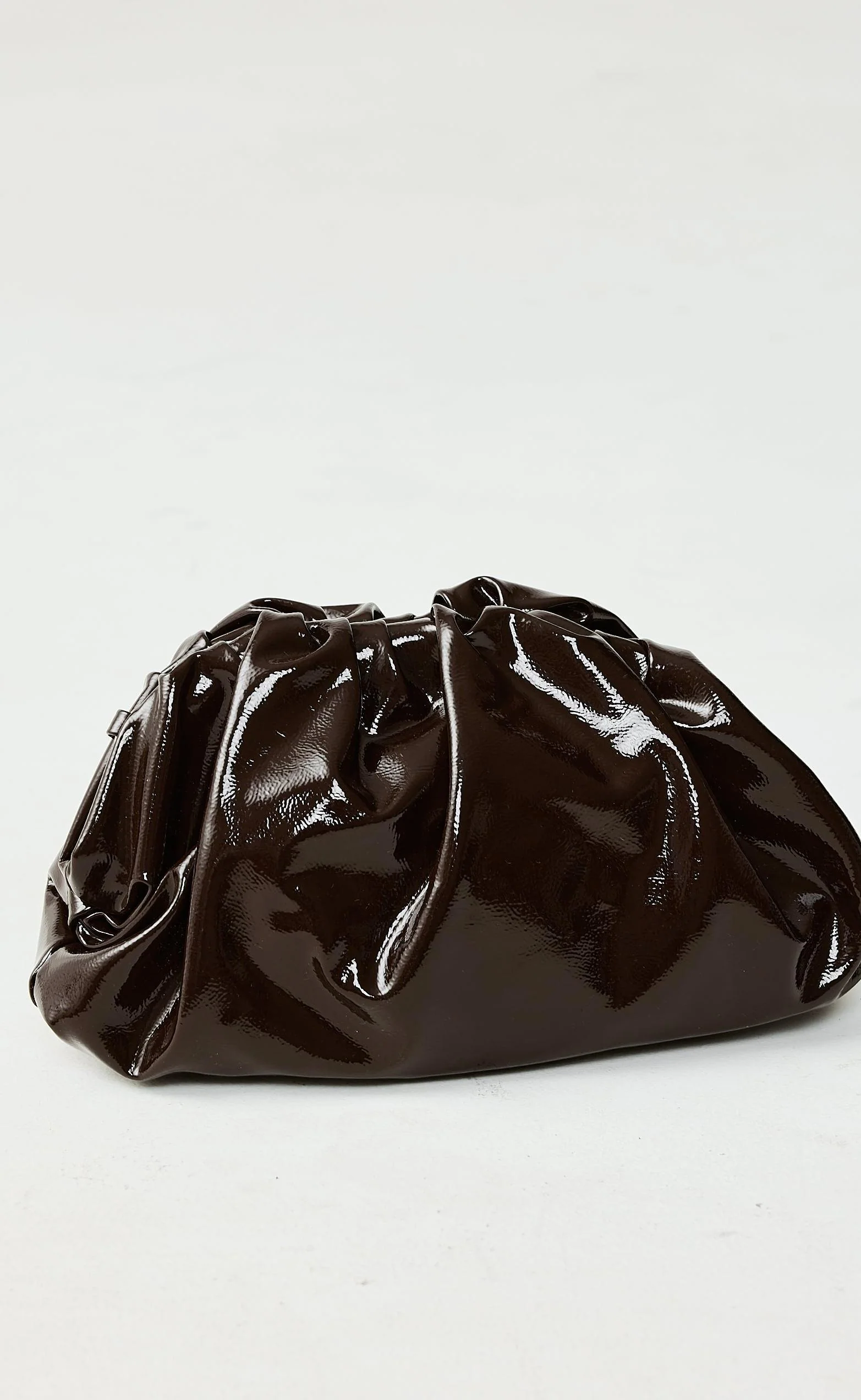 Kyla Clutch Bag (Chocolate Crinkle Patent) - By Billini