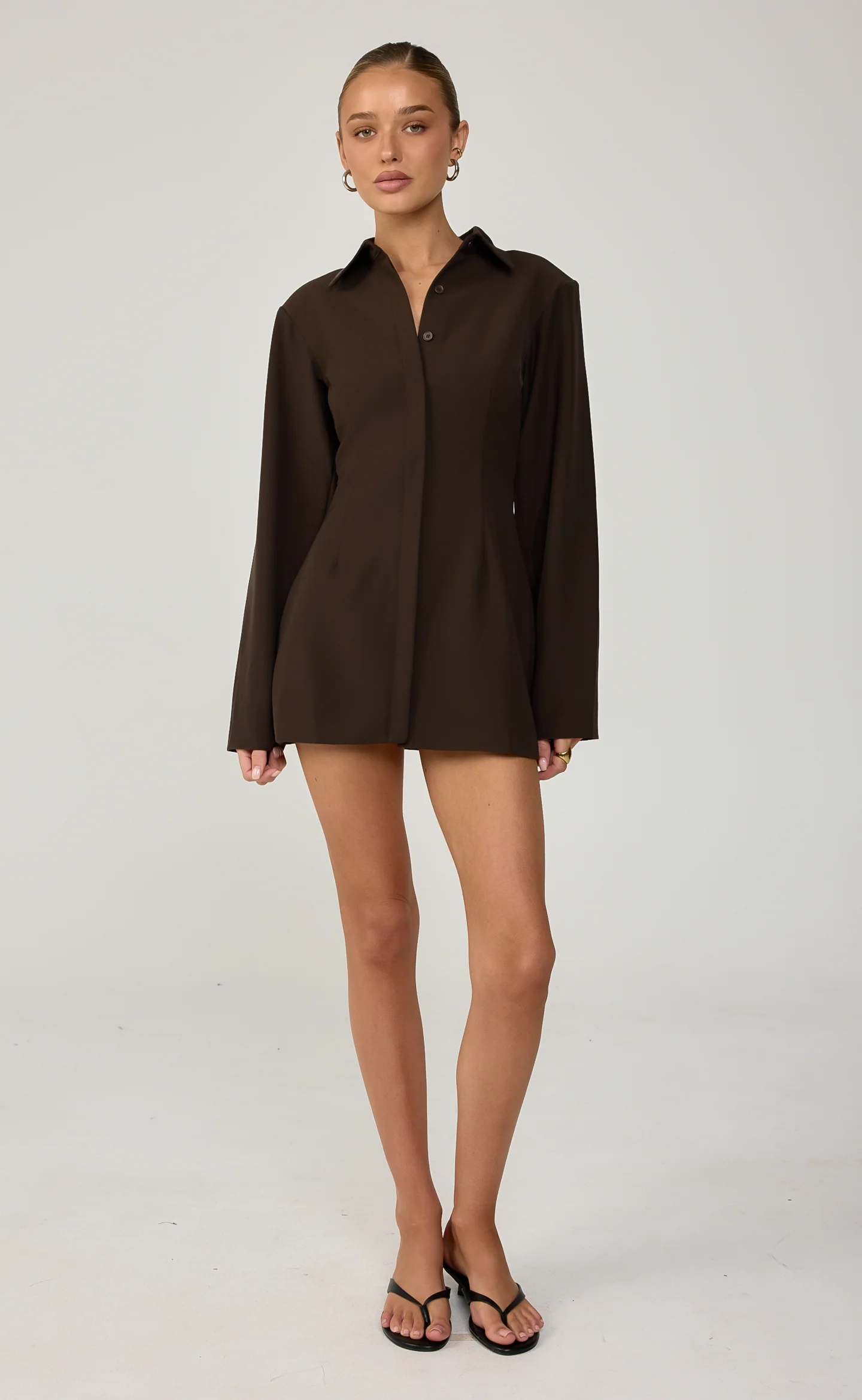 Mariella Mini Dress (Chocolate)