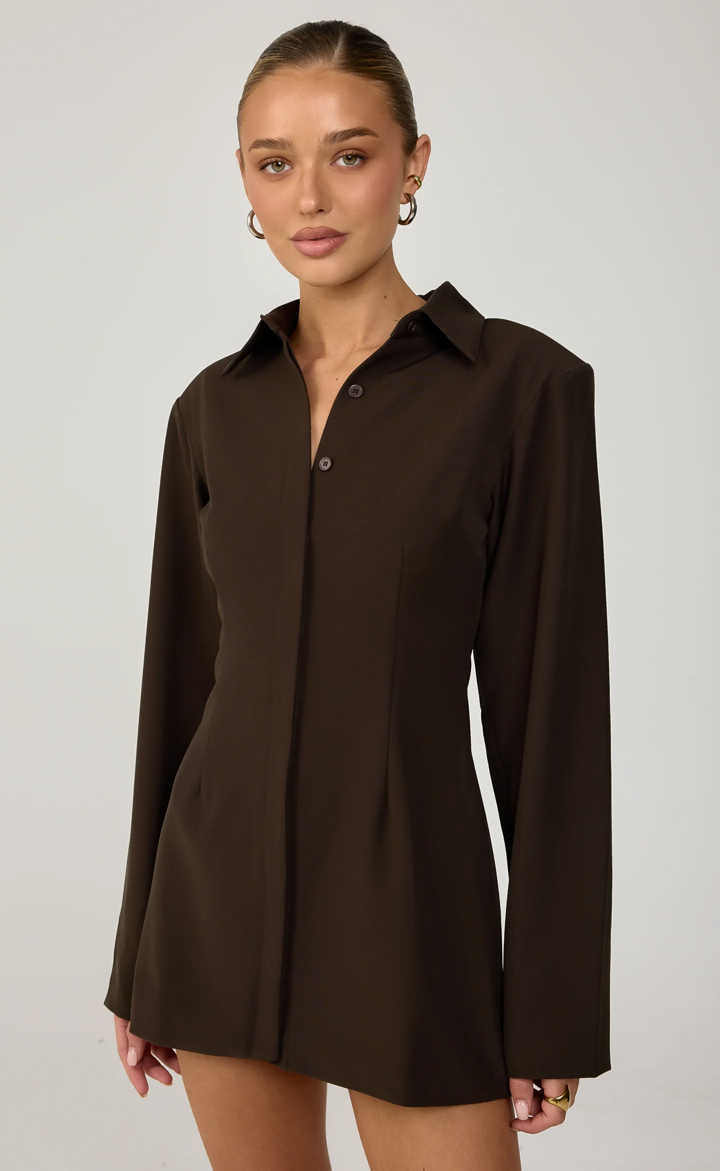 Mariella Mini Dress (Chocolate) - Image 2