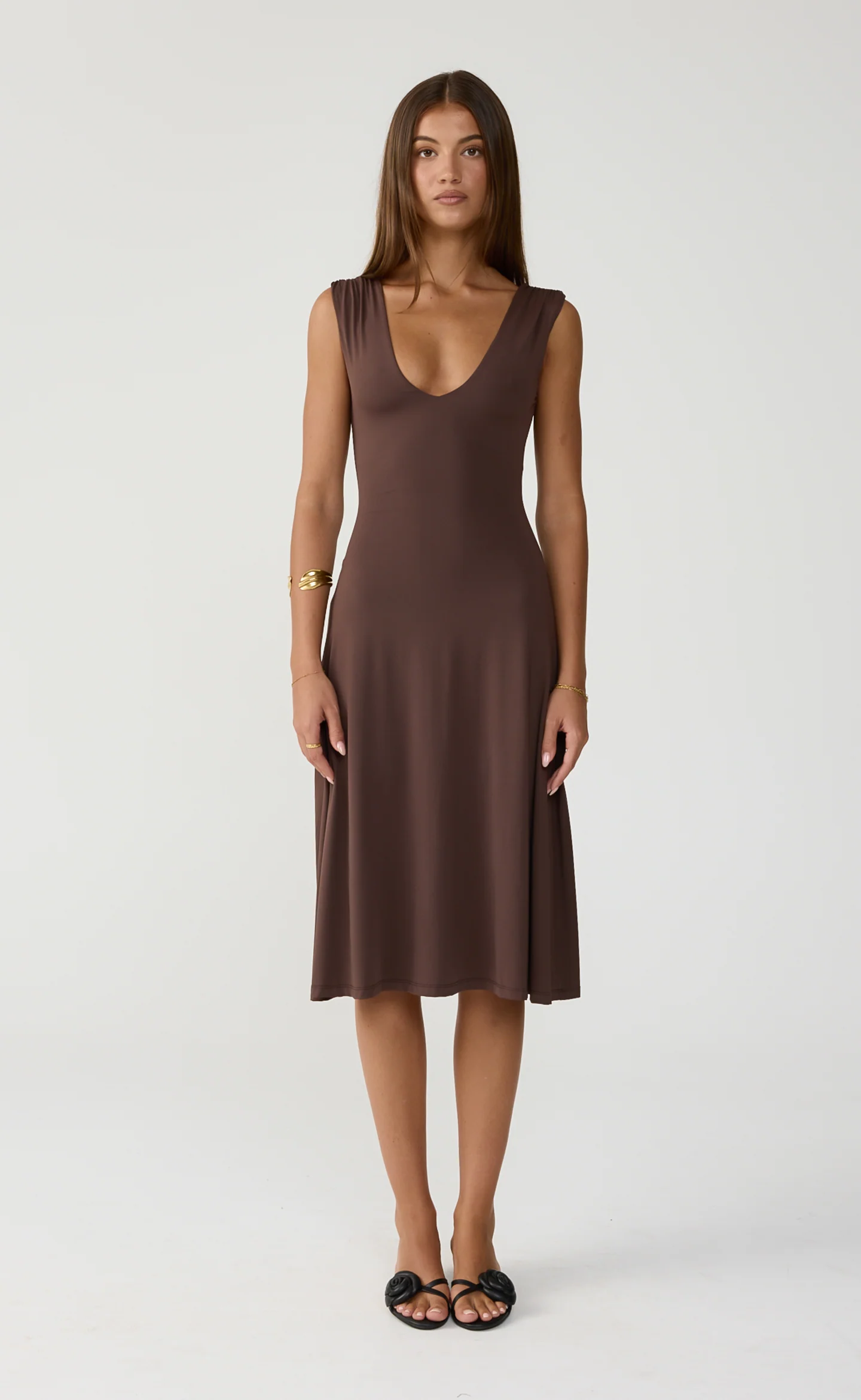 Milene Midi Dress (Chocolate)
