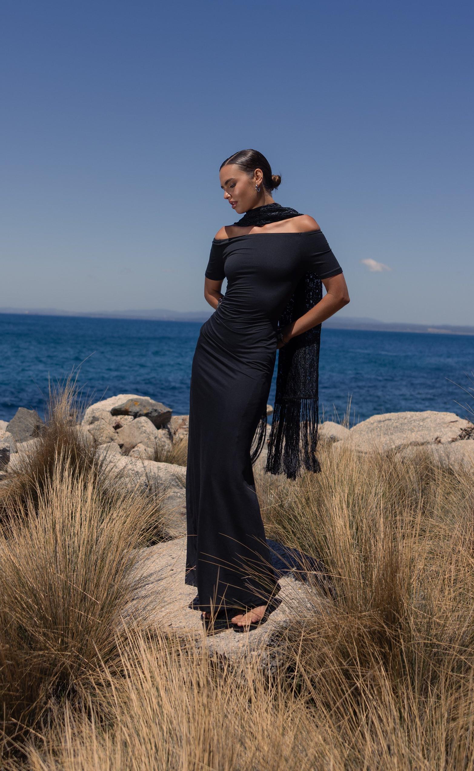 Piper Maxi Dress (Black) - Image 8