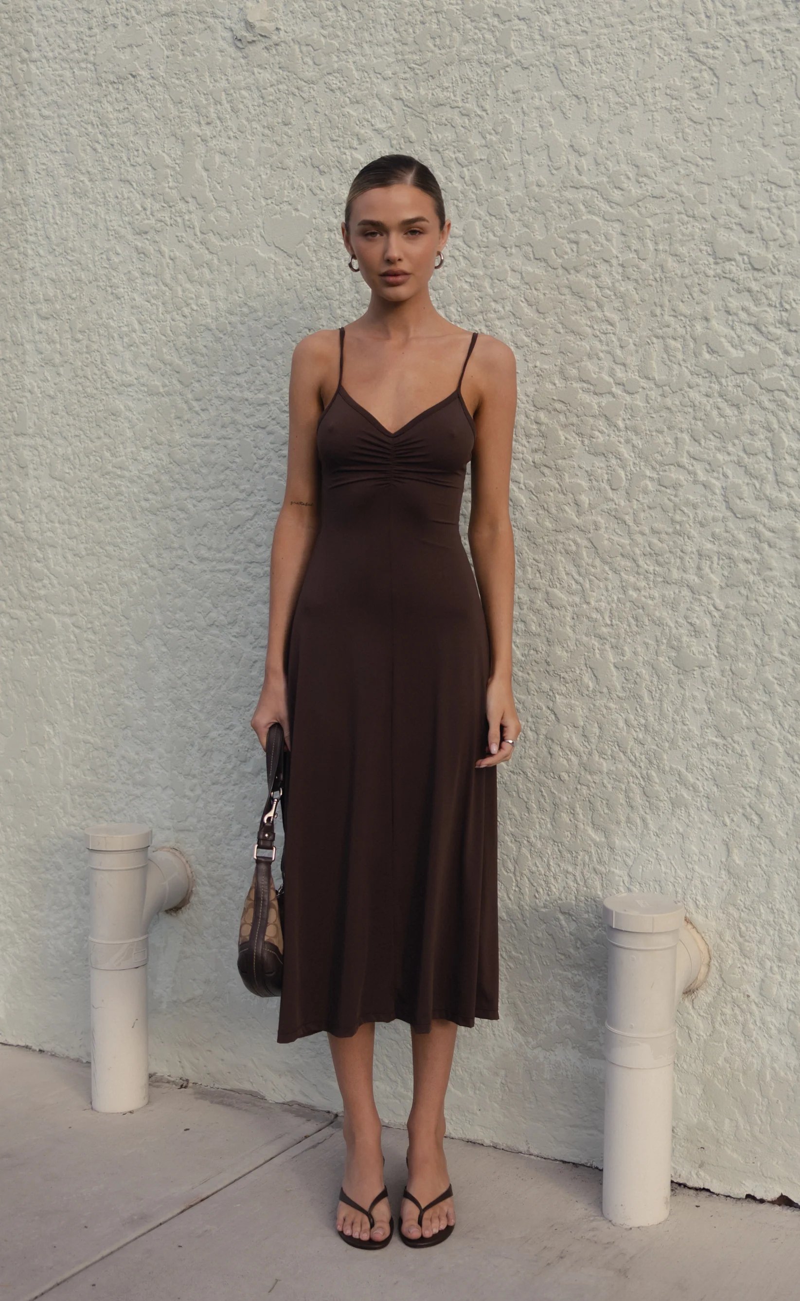Poppy Midi Dress (Chocolate)