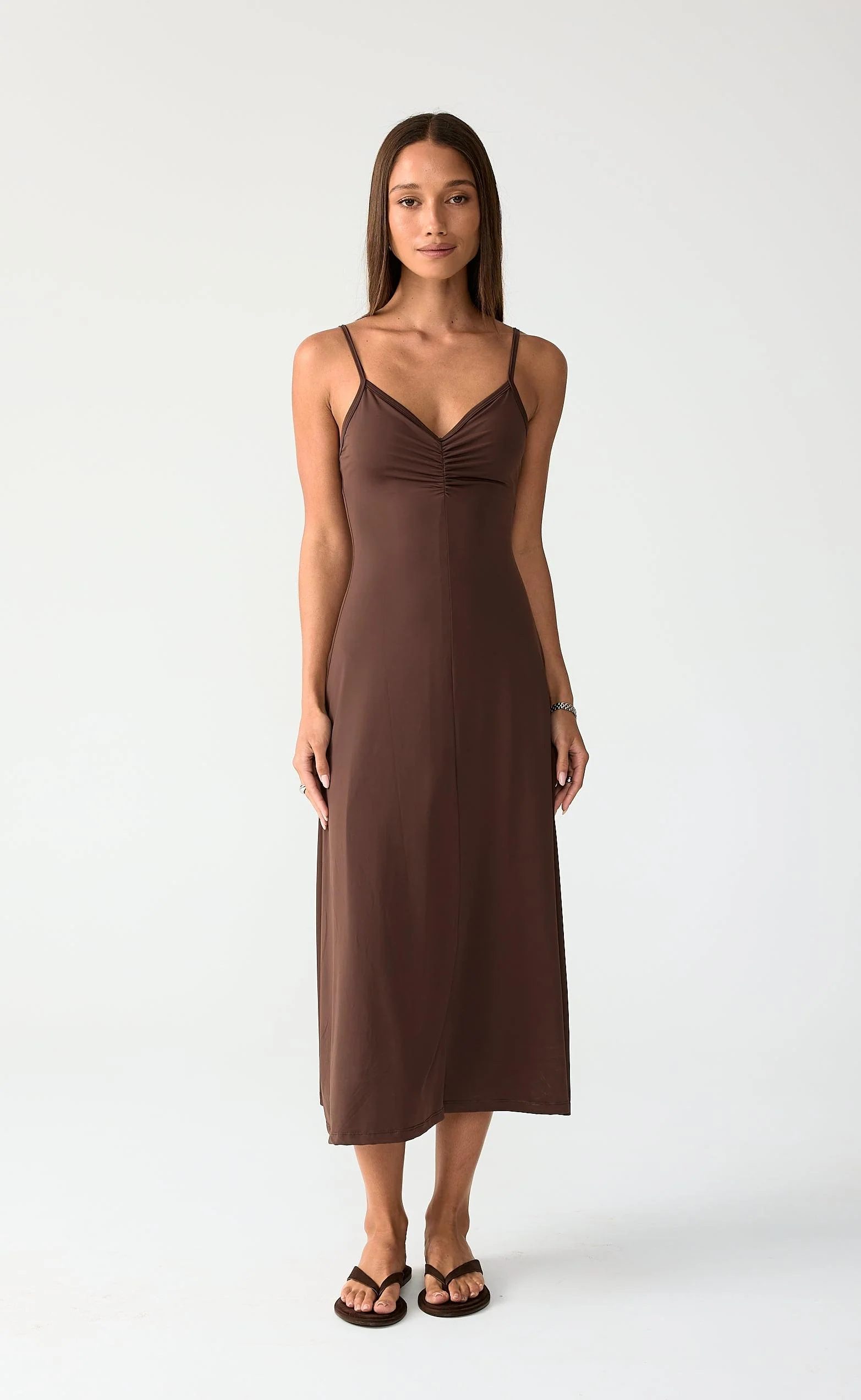 Poppy Midi Dress (Chocolate) - Image 3