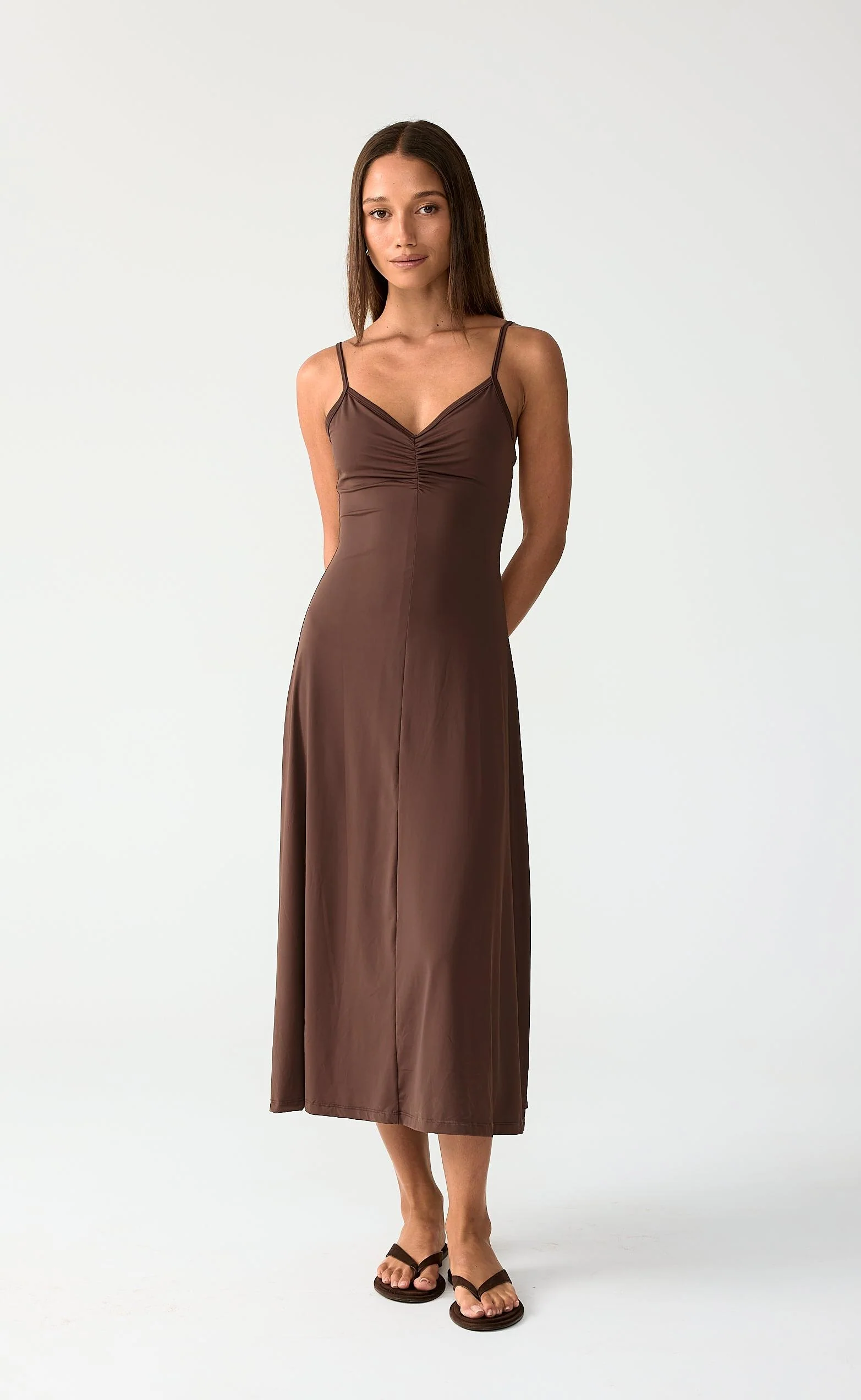 Poppy Midi Dress (Chocolate) - Image 7