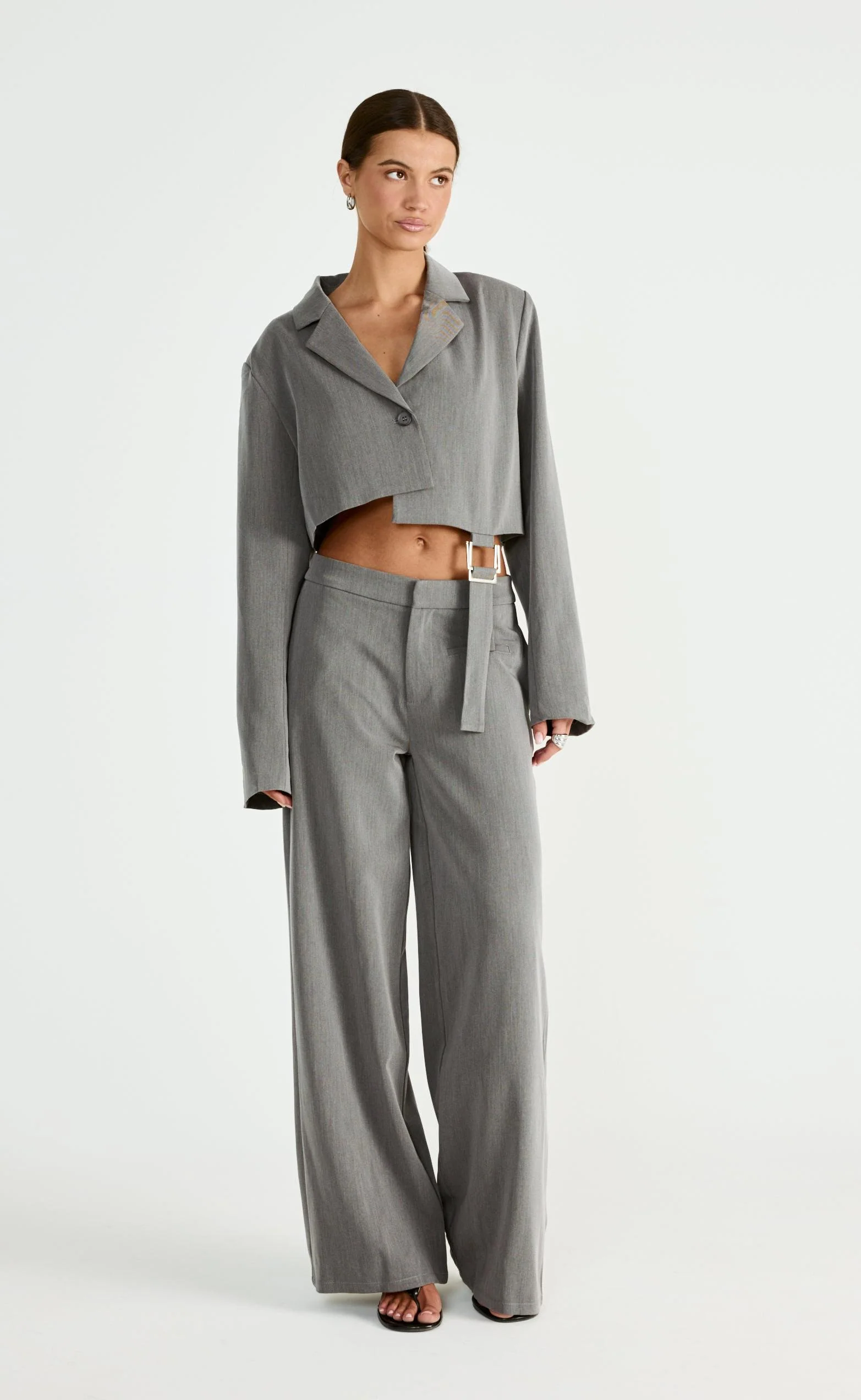 Reed Cropped Blazer (Grey)