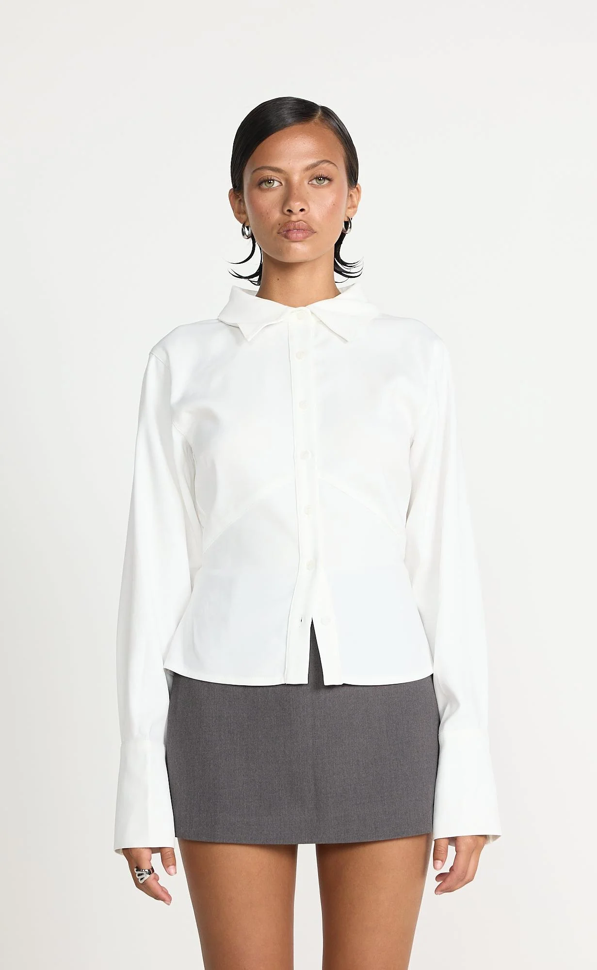 Rosalinda Mini Skirt (Textured Slate)