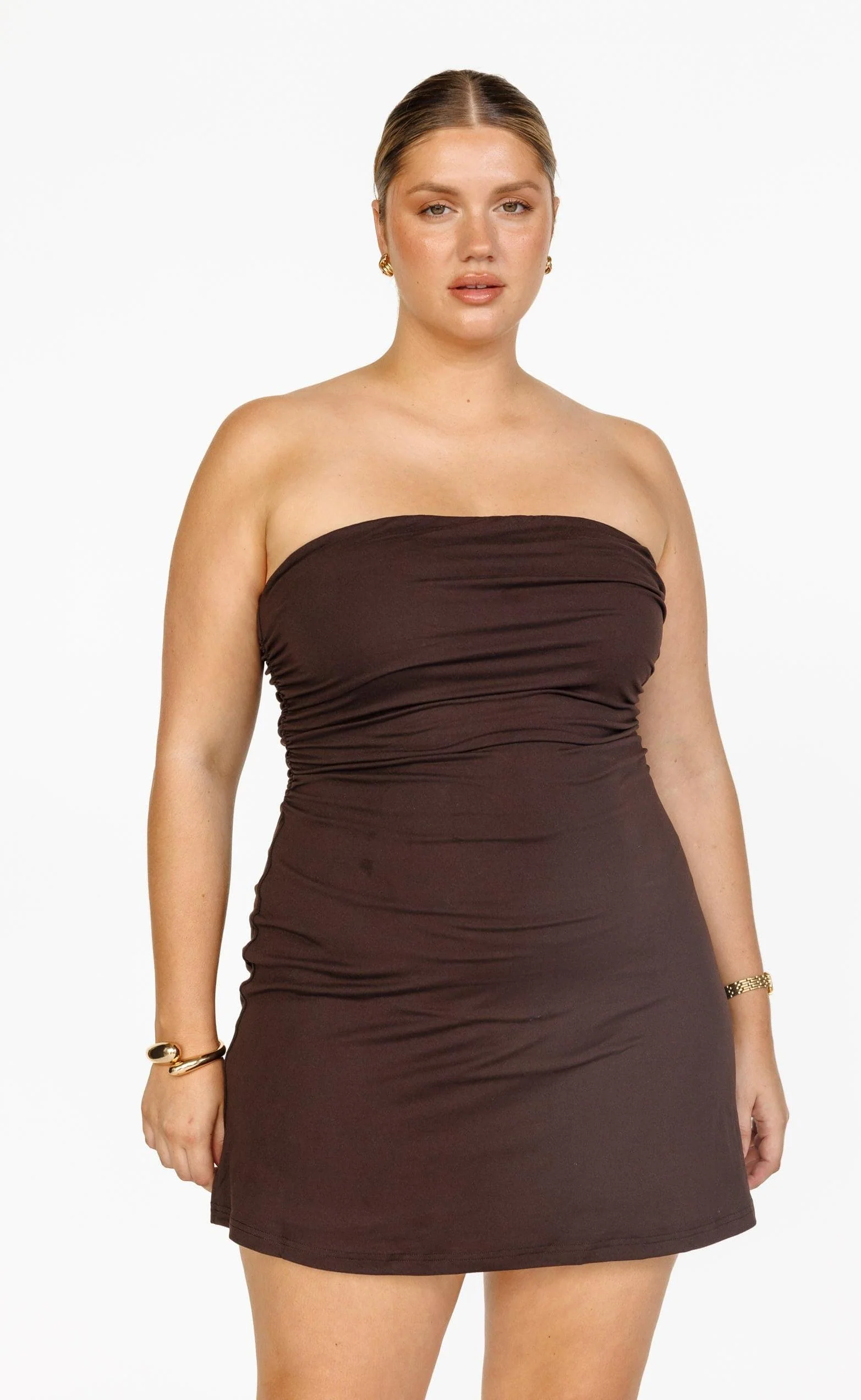 Sarie Mini Dress (Chocolate) - Image 3