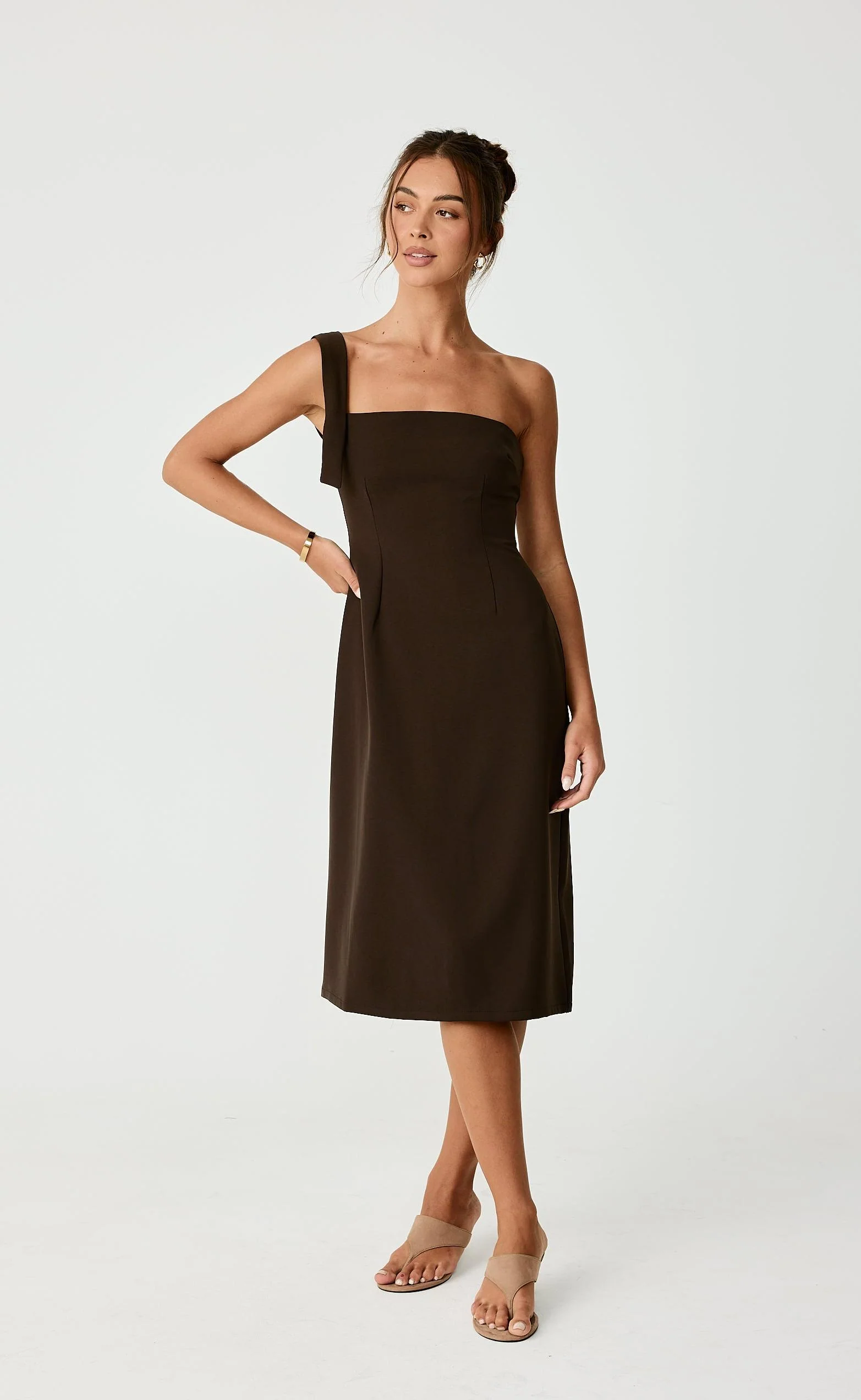 Sebel Midi Dress (Chocolate)