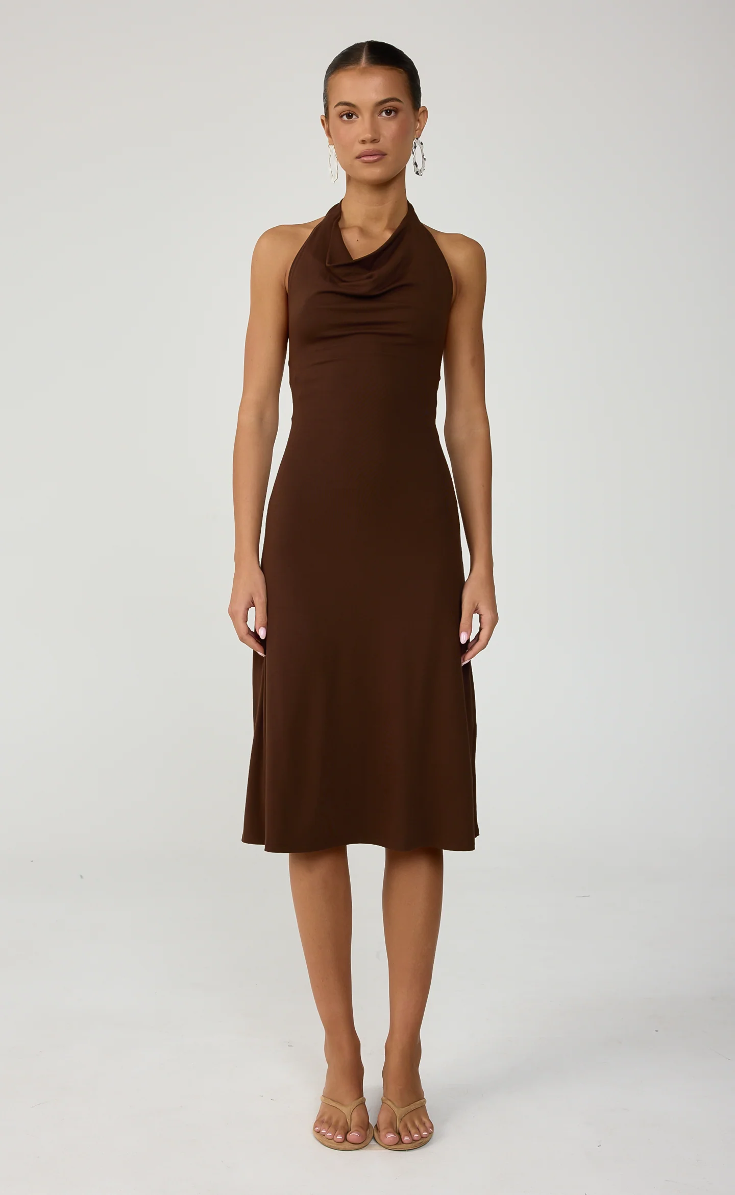 Sela Midi Dress (Chocolate)