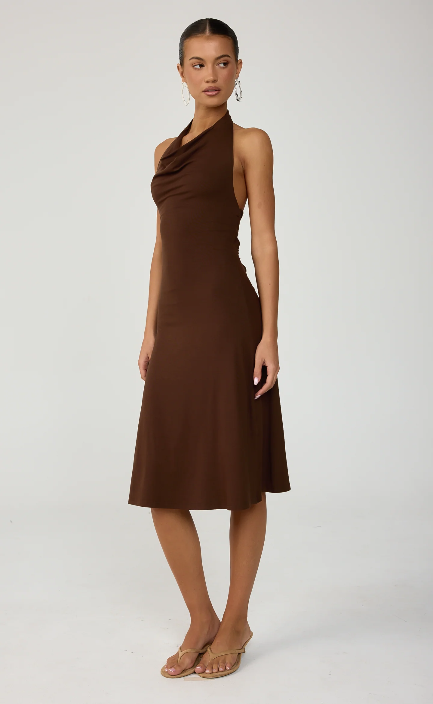 Sela Midi Dress (Chocolate) - Image 3