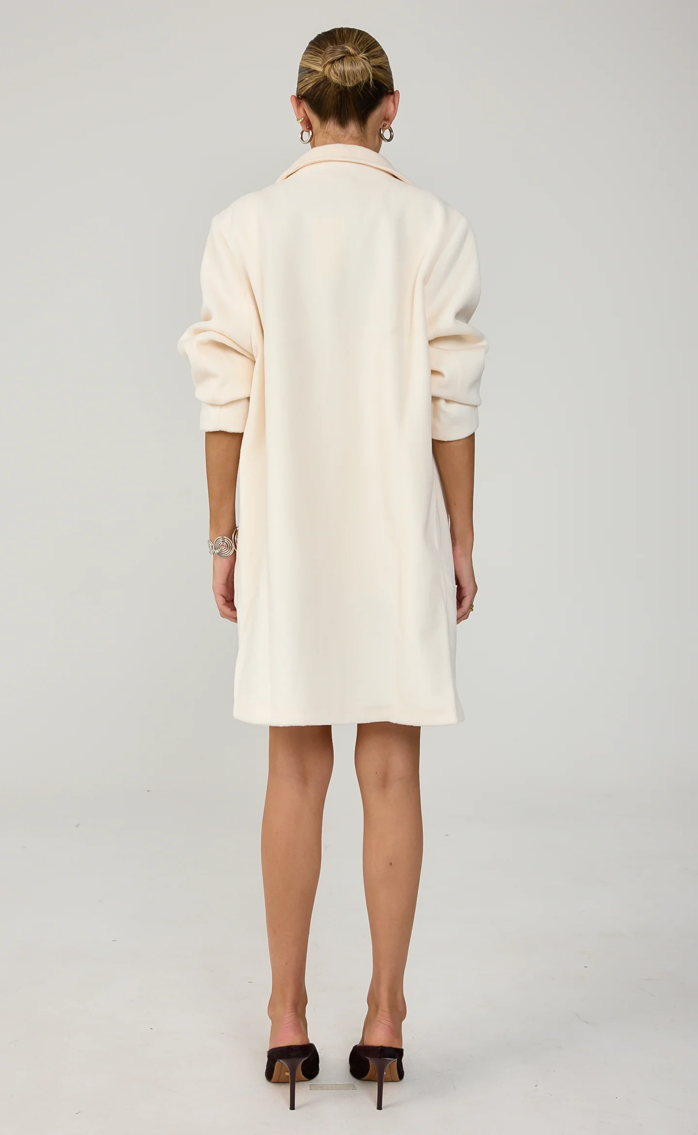 Senara Cropped Coat (Cream) - Image 4