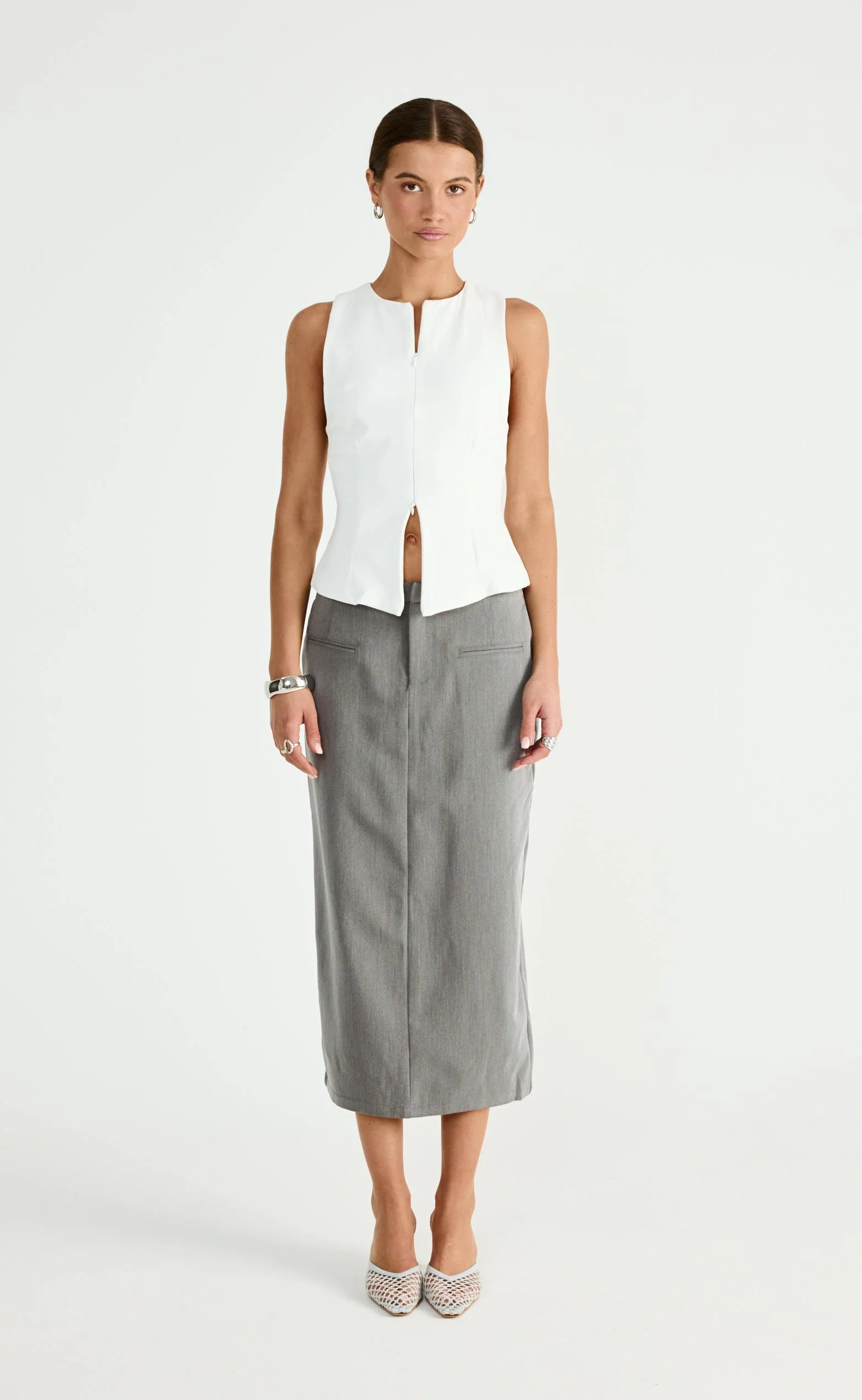 Tillie Midi Skirt (Grey)