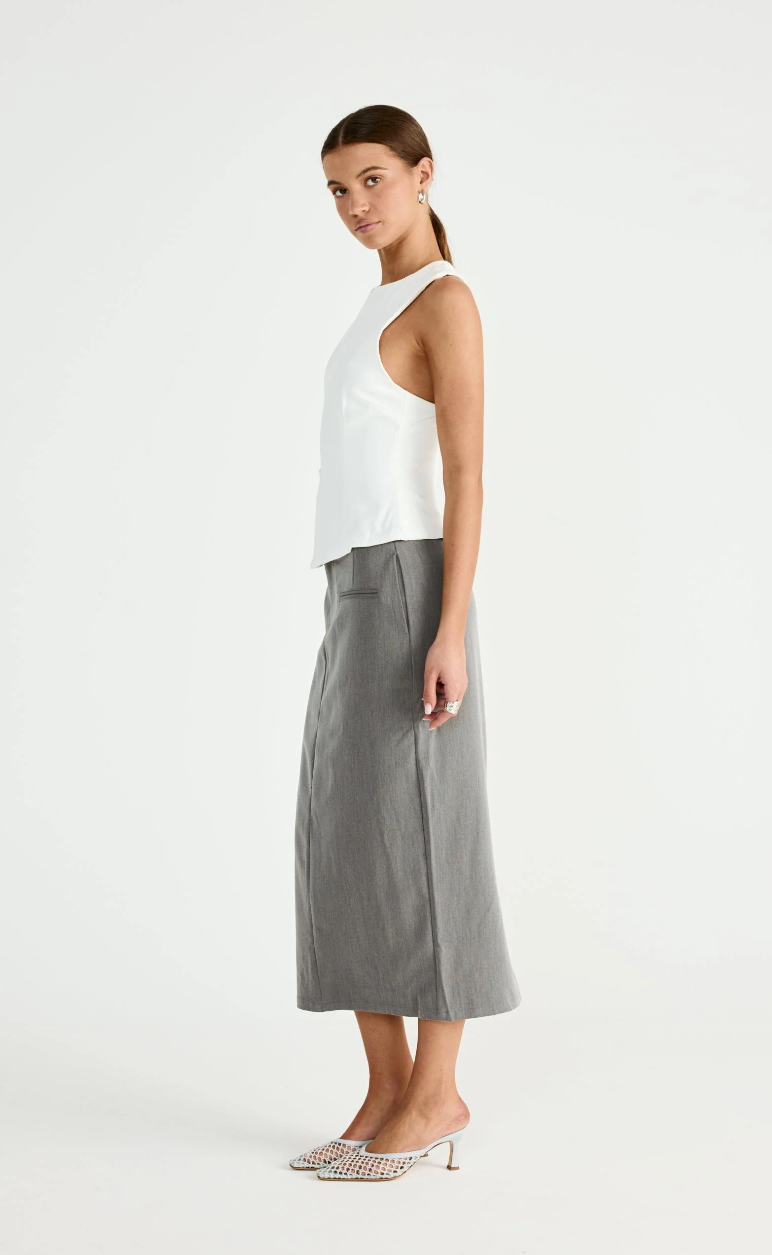 Tillie Midi Skirt (Grey) - Image 8