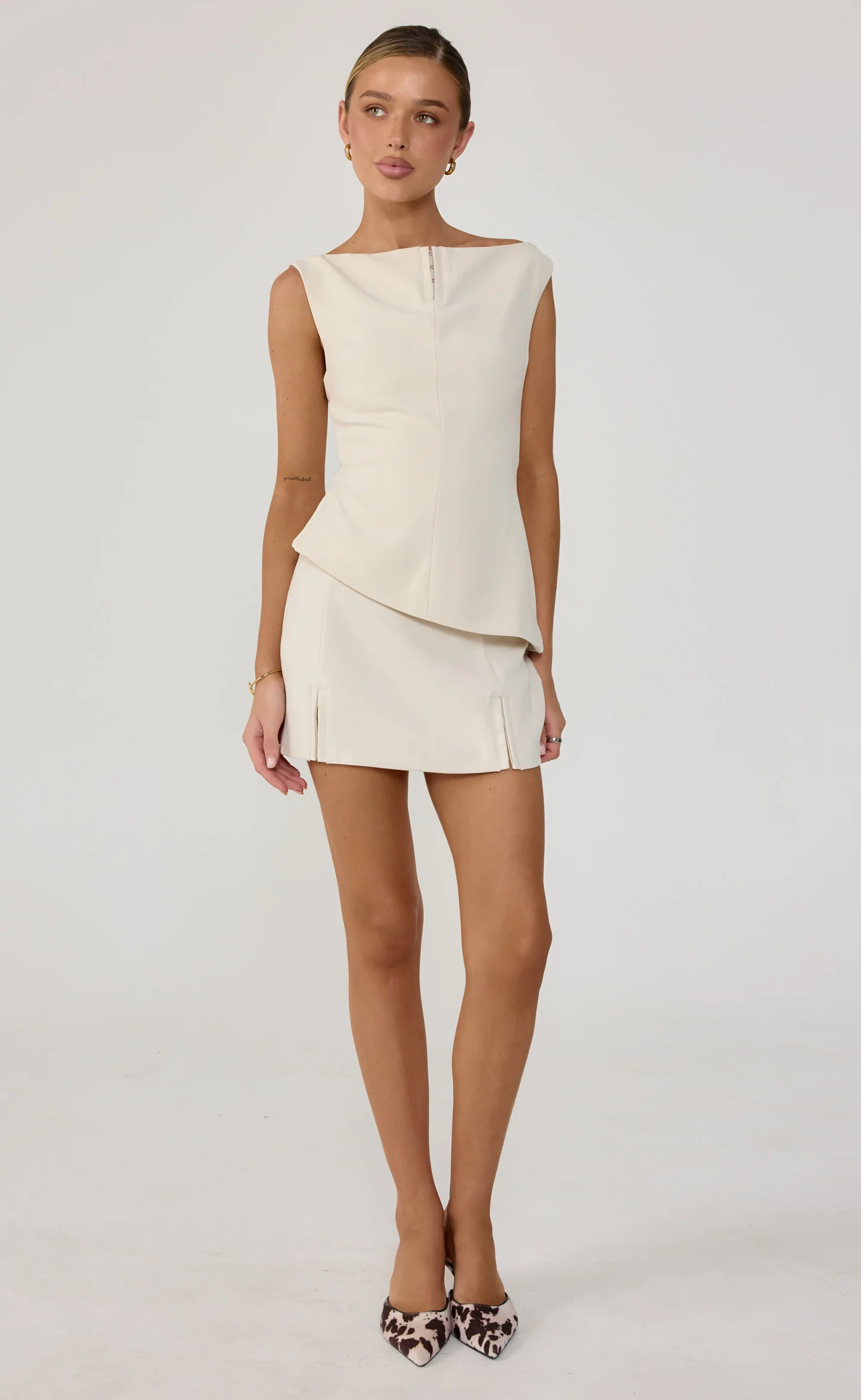 Zyra Micro Skirt (Oat) - Image 6
